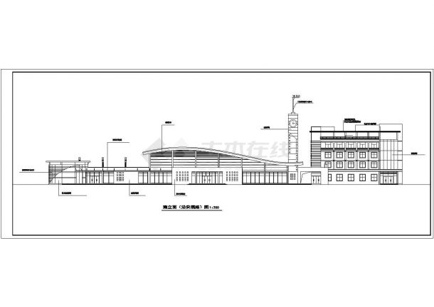 某地上四层二级汽车站建筑设计图-图二