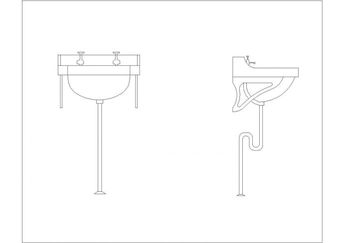 某洗手台CAD节点构造平面图_图1