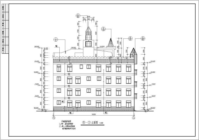 城市小型幼儿园建筑施工平面图_图1