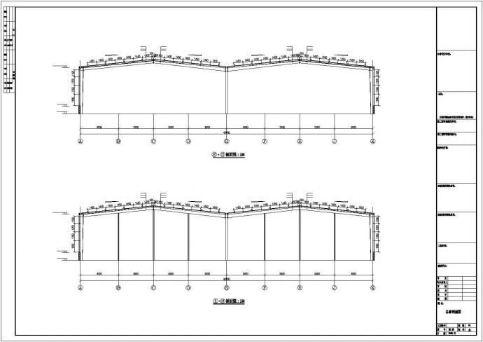 某经济区食品公司钢结构厂房建筑设计施工CAD图纸_图1