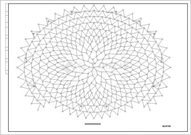 某经济区双曲面球壳网架弹性支座建筑设计施工CAD图纸-图二