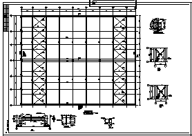 某两层框架钢屋面厂房结构施工cad图_厂房施工-图一