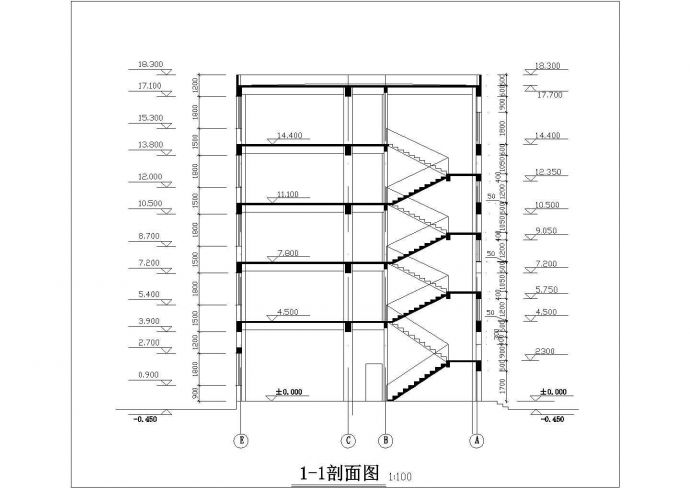 8500平米5层框架L型商务旅馆平立剖面设计CAD图纸（含总图）_图1