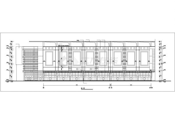 两栋1万平米左右4层框架连排百货商场全套建筑设计CAD图纸-图一