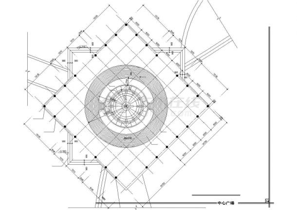 郑州市某市民文化休闲广场全套建筑设计CAD图纸（雕塑/喷泉/凉亭）-图二