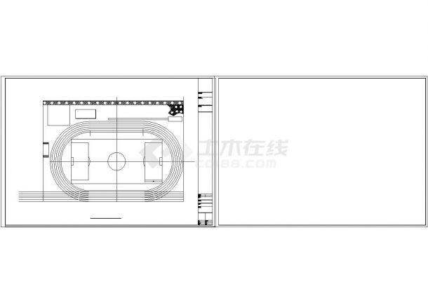 小学操场蓝球卖足球场改造CAD施工图-图二