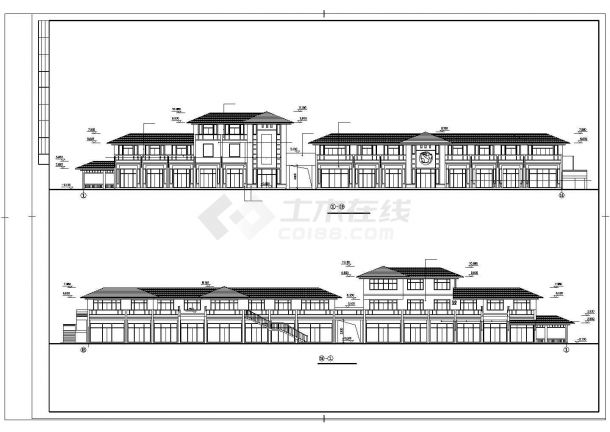 某大型商贸区商业街建筑方案设计施工CAD图纸-图二