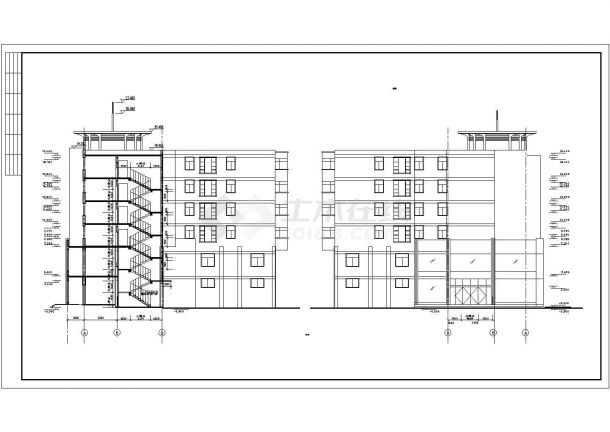 某市中心商贸区商住楼建筑方案设计施工CAD图纸-图二