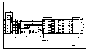 五层实验中学教学楼建筑施工cad图，共三十四张-图一
