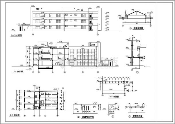 某市中心商贸区文化娱乐建筑方案全套设计施工CAD图纸-图二