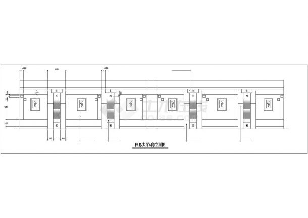 某城市洗浴中心大厅建筑方案全套设计施工CAD图纸-图一