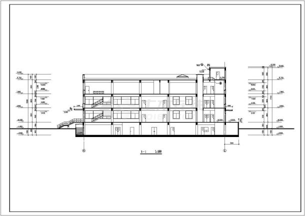 某城市农大东区食堂建筑方案设计施工CAD图纸-图二