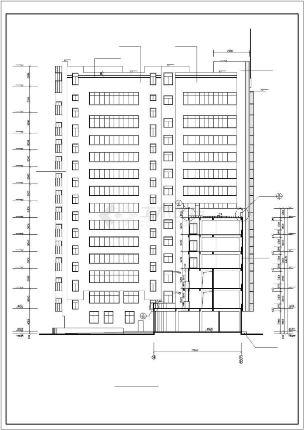 某城市三星级宾馆建筑方案设计施工CAD图纸-图一