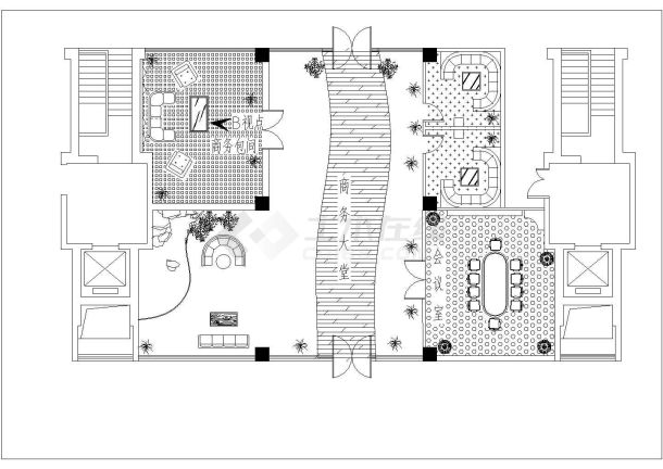 某城市高档商城整体建筑方案设计施工CAD图纸-图二