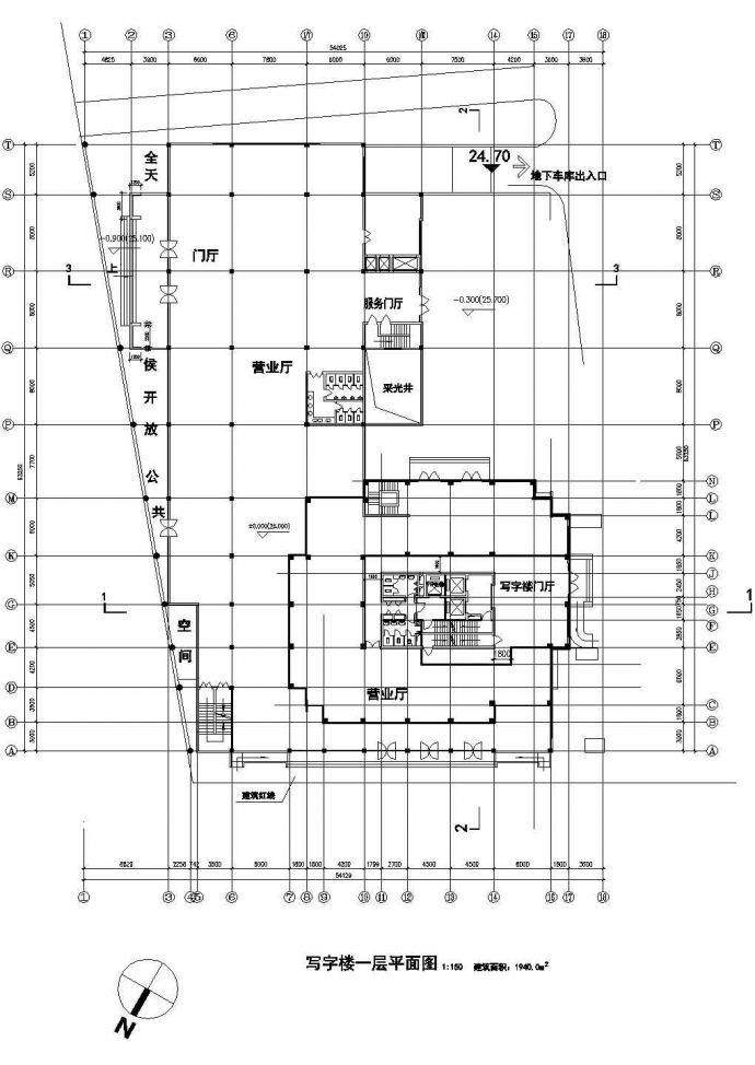 某地区高层写字楼建筑设计施工图_图1
