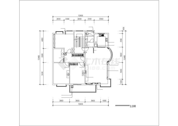 某城市高档商品房建筑方案设计施工CAD图纸-图二