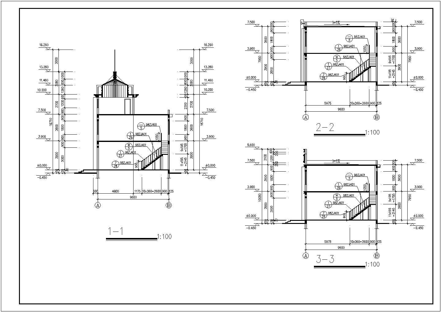 某城市高档商铺建筑方案扩出设计施工CAD图纸