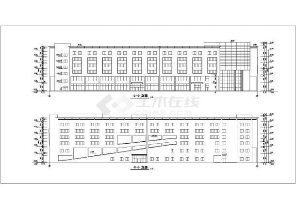 某城市商业大厦建筑方案设计施工CAD图纸-图二