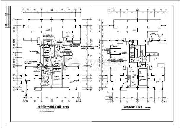 某17层高层住宅电气CAD详细完整全套图纸-图二
