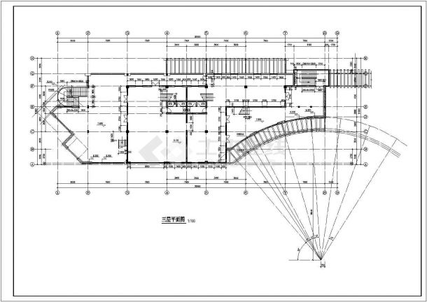 某城市大型商业楼建筑方案设计施工CAD图纸-图二