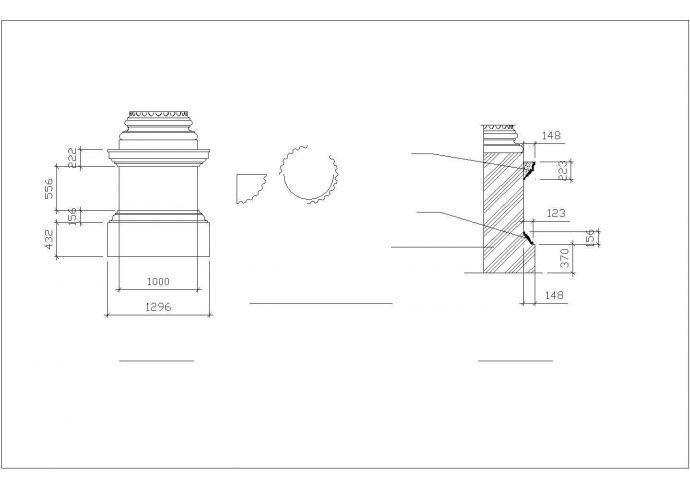 某方柱柱身总建筑设计CAD详图_图1