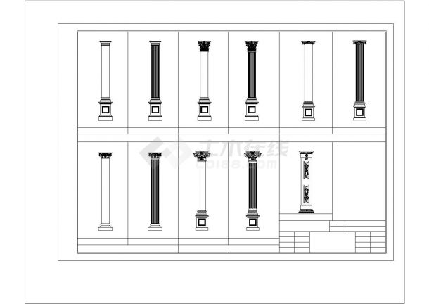 某方柱柱身总建筑设计CAD详图-图二
