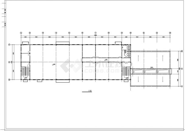 某地区商业广场高级食堂浴室建筑方案全套设计施工CAD图纸-图二