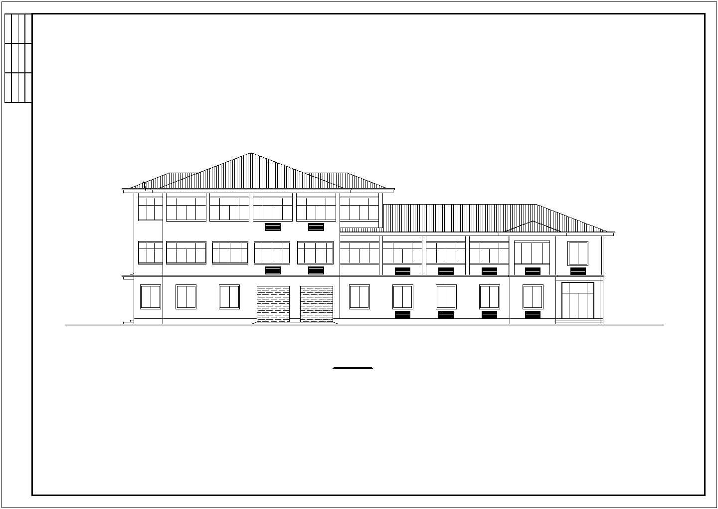 某地区收费站建筑工程方案扩出设计施工CAD图纸