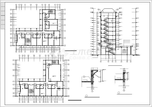 某地区私人宾馆建筑方案设计施工CAD图纸-图二