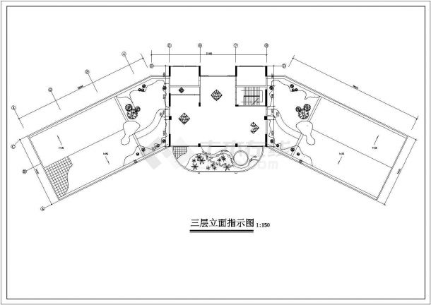 某地写字楼室内装修设计cad施工图-图二