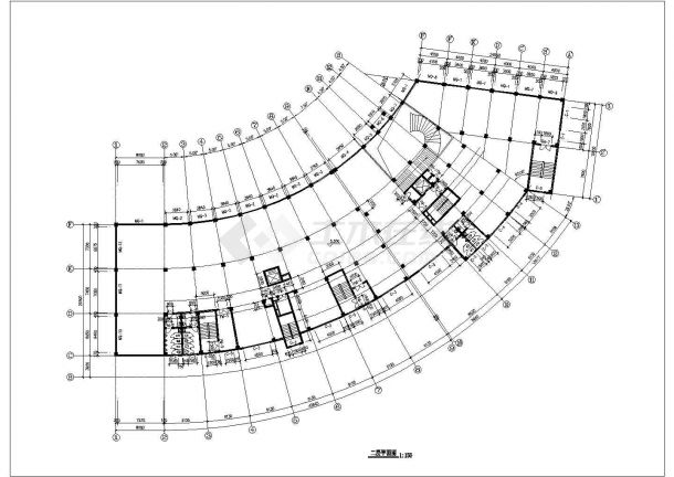 1.9万平米15层框架商住楼全套建筑设计CAD图纸（1-2层商用）-图一