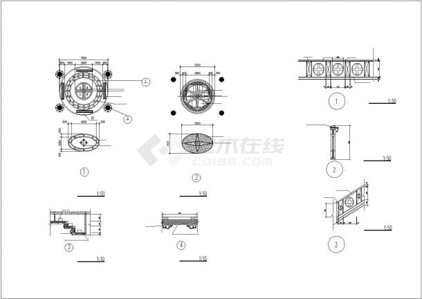 某地区西班牙风格西餐厅建筑一层方案全套设计施工CAD图纸-图二