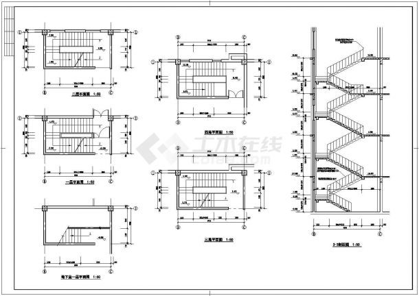 某地区现代超市建筑方案完整设计施工CAD图纸-图一