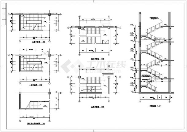 某地区现代超市建筑方案完整设计施工CAD图纸-图二
