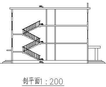 三层实验中学教学楼建筑设计cad图(含平立面图，共七张)-图二