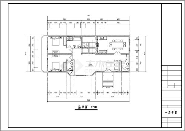 高级大别墅建筑规划CAD平面图-图二