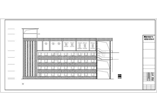 杭州某实验中学4300平米5层框架教学楼全套CAD建筑设计图纸-图一