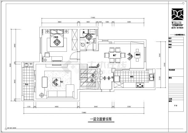 某复式加跃层住房设计cad施工图-图二