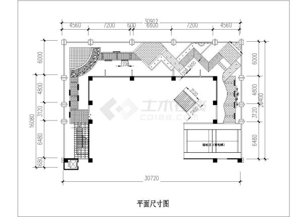 办公楼设计_某高档办公楼屋顶花园绿化规划设计cad总平面施工图（标注详细）-图二