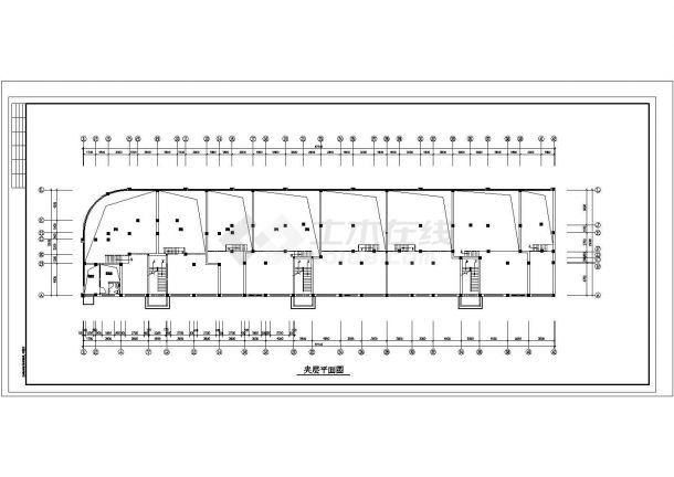 3900平米左右5层混合结构住宅楼全套平面设计CAD图纸（含夹层和阁楼）-图二