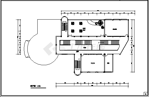 某底四层学校科学活动中心建筑设计cad图，共七张-图二