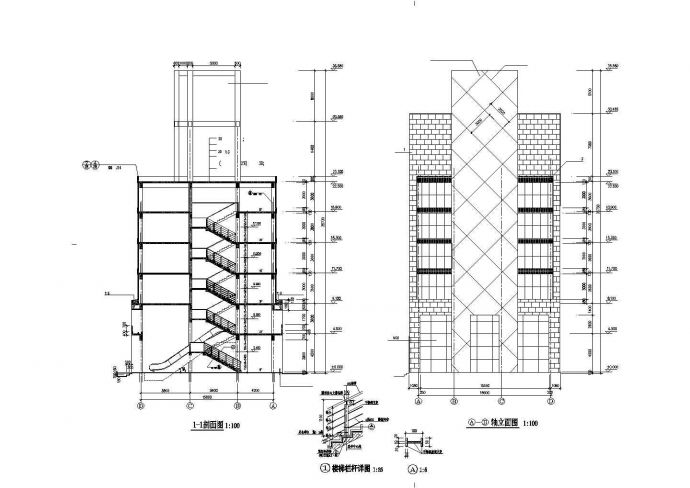锦州市某大型商业步行街6层框混结构商业塔楼建筑设计CAD图纸_图1