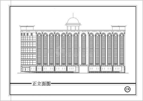 4500平米左右6层混合结构欧式风格宾馆平立面设计CAD图纸-图一