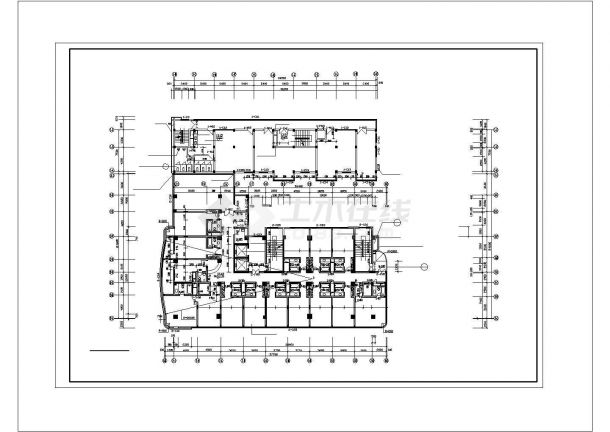 合肥市某商业街1.4万平米13层框架结构商务酒店建筑设计CAD图纸-图二