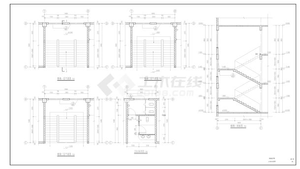 已完成的三层办公楼建筑施工图_t3-图二