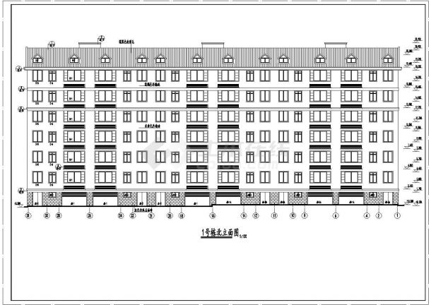 合肥市某小区3900平米6层框架结构住宅楼建筑设计CAD图纸（含架空层）-图一