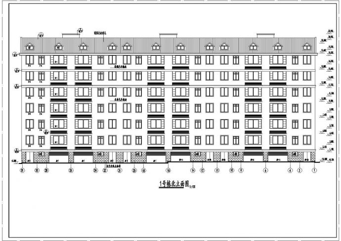 合肥市某小区3900平米6层框架结构住宅楼建筑设计CAD图纸（含架空层）_图1