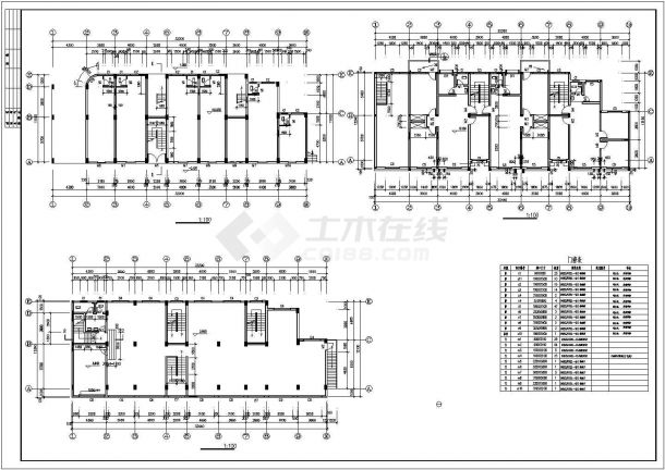 4500平米左右7层框混结构商住楼建筑设计CAD图纸（1-2层商用）-图一