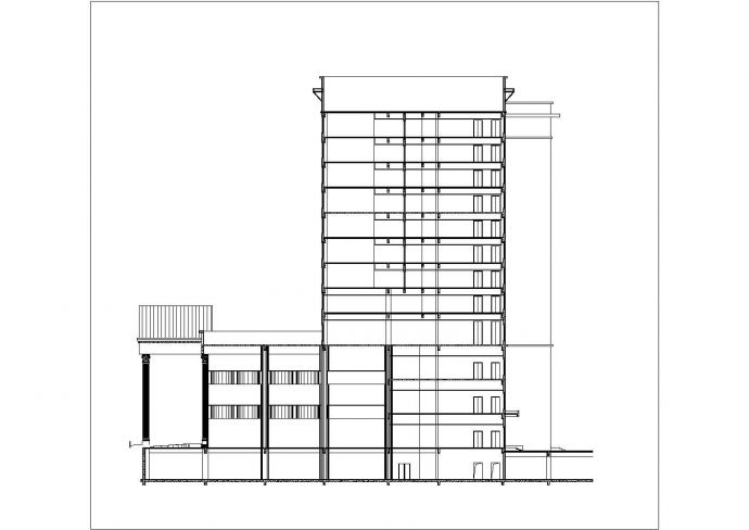 青岛市某1.3万平米12层框剪结构商务酒店全套建筑设计CAD图纸_图1