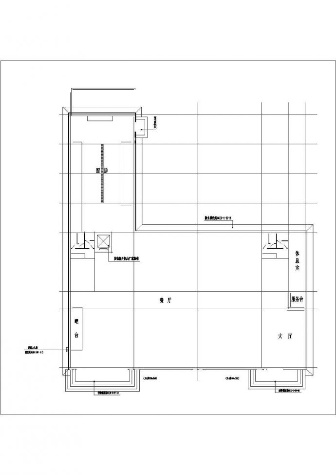 阜阳市某商业街3500平米左右4层框混结构招待所平立面设计CAD图纸_图1